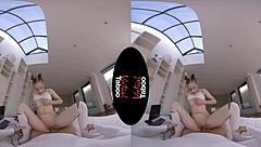 This virtual taboo video features a shaved pussy getting a handjob and blowjob in pov style