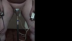 Bisexual male uses machine and dildo in homemade video