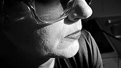 karina model feels passionate with photographer backstage, her hairy pussy in pantyhose getting attention.