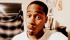 Blonde caught watching porn while sucking monster cock and getting ass fucked.