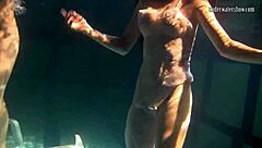 Polcharova And Siskina Dive Into Wet Underwater Passion. Horny Lesbians Explore In Pool.