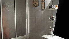 my wife in the shower bathing