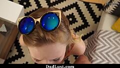 Step Daughter Gives Day Surprise Blowjob To Father-In-Law