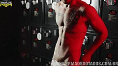 brazilian guys relax in sauna among heteros