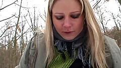 Horny Blonde With Perfect Tits Gets Pussy Fucked Outdoor By Old Man