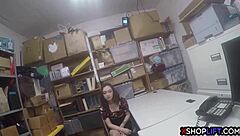 Insane teen 18+ suspected of burglary. Mall cop's monster cock dominates her backstage!