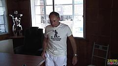 Secretary in Glasses Gets Pleasured by Two Guys