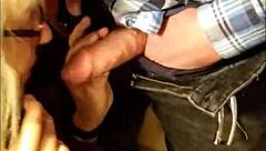 Amateur housewife sucks cock while on the phone with her mom