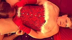 Granny's Christmas Orgasm From Intense Muff Diving