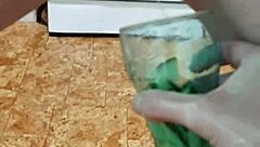 Duk And David Pee In Glass, David Cums For Duk To Eat