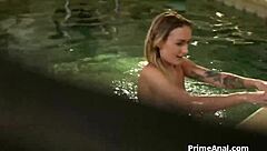 i finger her wet ass by the pool