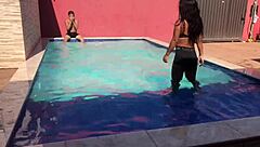 Rough Anal with Indian Teen in Pool