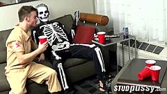 ftm ghostbuster luke hudson swallows big cock then rides it 😈