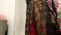 Anna Maria Mature Latina Holiday Lingerie Tease