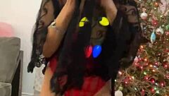 Anna Maria Mature Latina Holiday Lingerie Tease