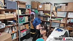 Thief punished with blowjob in garage