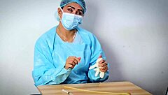 Medical glove fetish ASMR by Dominafire with nurse and patient in hospital. Does it excite you?