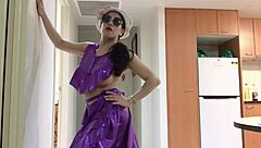 gorgeous shemale strips with ripped clothes