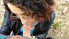 Hey, watch this amateur couple sucking cocks outdoors in private spot?