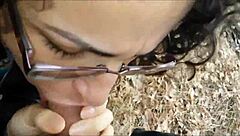 Hey, watch this amateur couple sucking cocks outdoors in private spot?