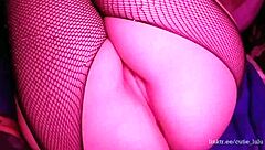 Horny Young Girl With Big Ass In Pantyhose Teases Cute Pussy Masturbation