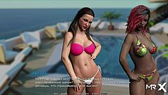 what's this bikini girl doing?