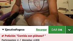 In this amateur TV show, a MILF from Spain performs for the camera.