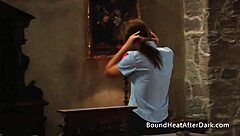 Big tits lesbian babe gets punished for stealing