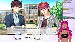 Anime Vtuber's Kissing and Gaming in Otome Hentai Livestream