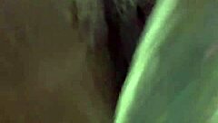 attractive ebony tgirl enjoying solo time with toys