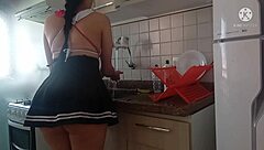 Washing Dishes with Latina Pornstar