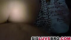 Step brother fucks scared stepsister during brownout!