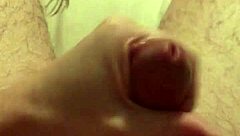 Cumming on my bed with a cock ring and toy