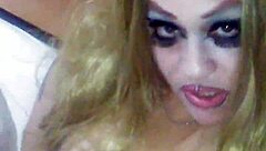 Courtney69 plays with dildo on her big tits