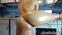 Teen with big ass gets analized and oiled up