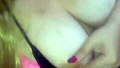 Courtney69 plays with dildo on her big tits