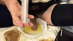 Drunk guy gets peed on by his partner