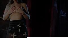 hot gothic vampire dani teases with big tits
