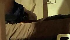 Kinky amateur in purple lace lingerie worships feet with fetish play!