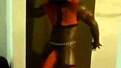 Amateur ebony guy masturbates in front of camera