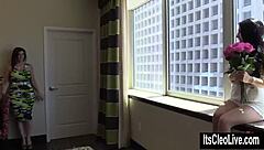 Cleo chats with big tit superstar Sara Jay casually.