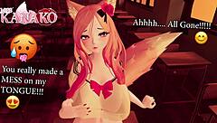 Catgirl Teases With Her Big Tits Before Sucking Your Huge Cock Dry