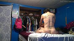 Slut with tattooed big ass gets hit hard in reality amateur sex