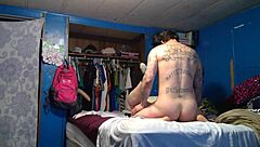 Slut with tattooed big ass gets hit hard in reality amateur sex