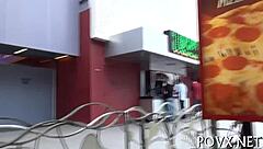 Filthy teen sucks huge cock roughly in hardcore session.