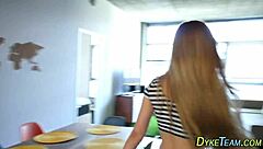 Lezdom teen 18+ devours muff in close-up