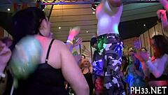 Amateur performers in a hardcore striptease and ball licking session