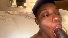 Ebony Whore's Seductive BBC Blowjob in Homemade Scene