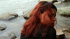 Innocent Stepsister Blows Me Deep Before River Bath