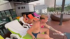 Watch this tattooed shemale get her big ass fucked hard in the hotel room